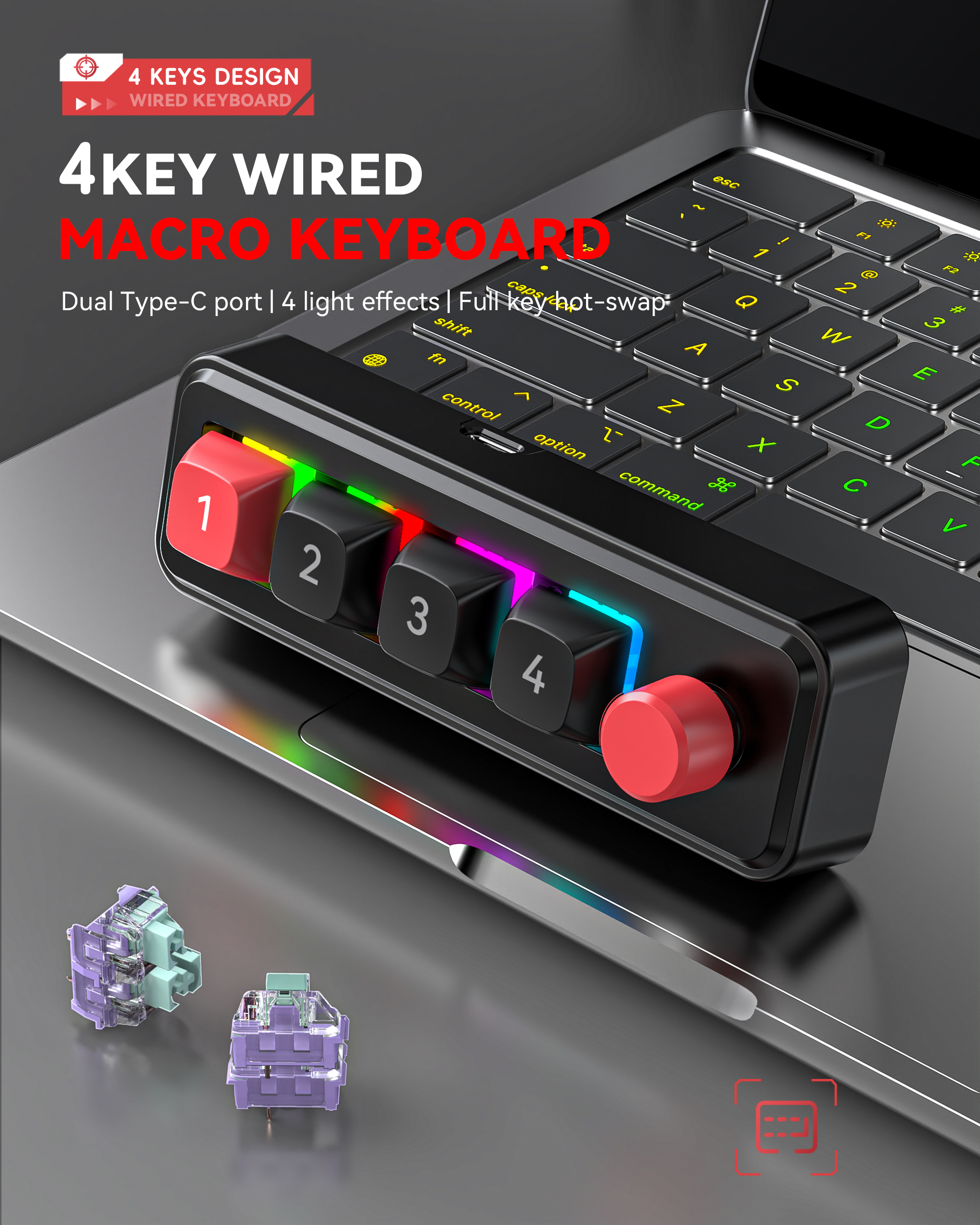 K816B  Wired macro defined mechanical keyboard